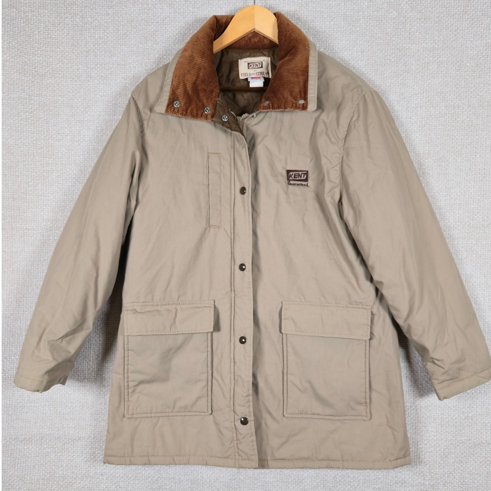 Field and Stream Kent Vintage Barn Jacket Womens Sz L Tan Thinsulate Made in USA
